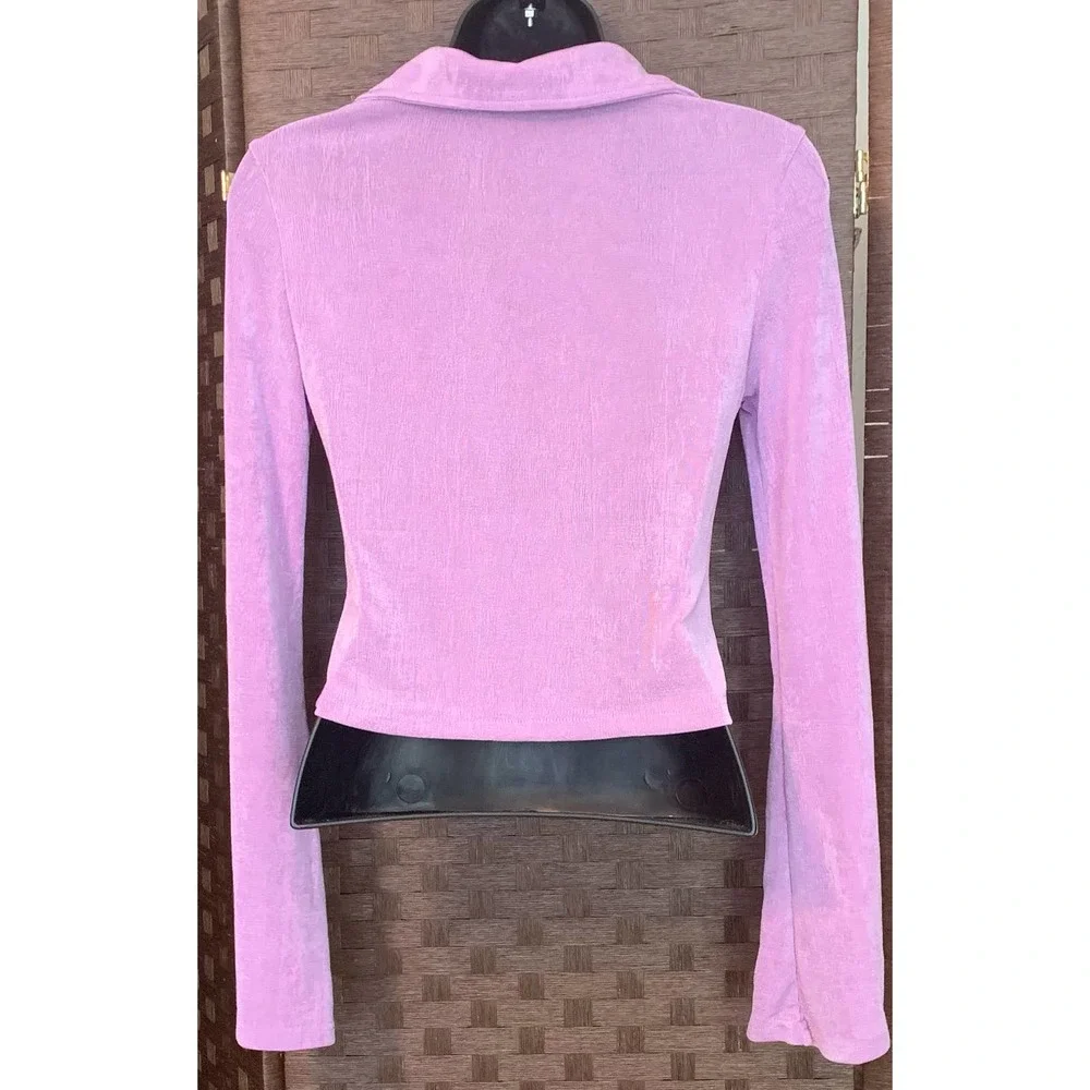 Flared Long Sleeve Button Down Shirt- Size Medium - Picture 2 of 3